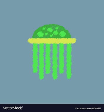 Jellyfish in hatching style vector image