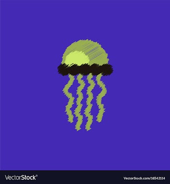 Jellyfish in hatching style vector image