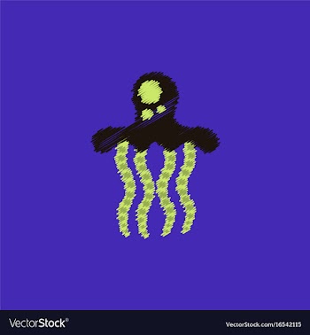 Jellyfish in hatching style vector image