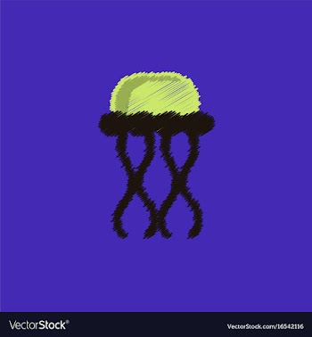 Jellyfish in hatching style vector image