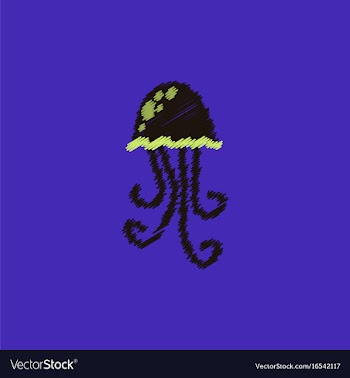 Jellyfish in hatching style vector image