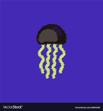 Jellyfish in hatching style vector image