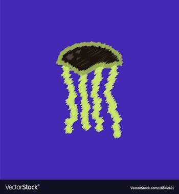 Jellyfish in hatching style vector image