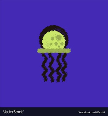 Jellyfish in hatching style vector image