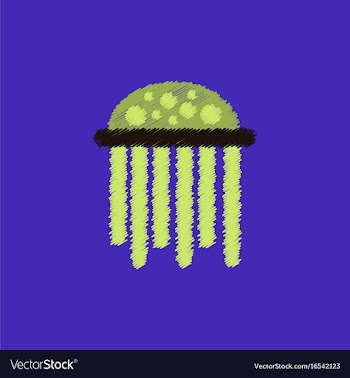 Jellyfish in hatching style vector image