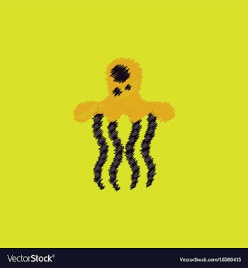 Jellyfish in hatching style vector image
