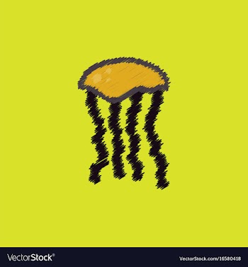 Jellyfish in hatching style vector image
