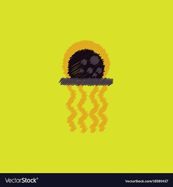 Jellyfish in hatching style vector image