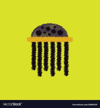 Jellyfish in hatching style vector image