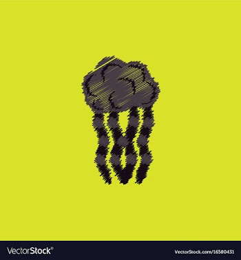 Jellyfish in hatching style vector image