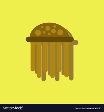 Jellyfish in sticker style vector image