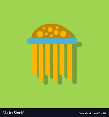 Jellyfish in sticker style vector image