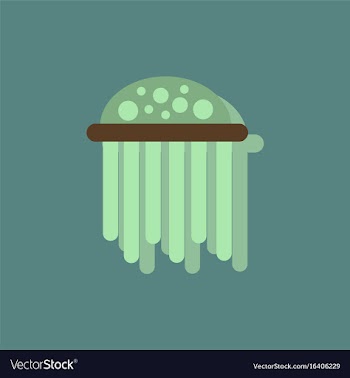 Jellyfish in sticker style vector image