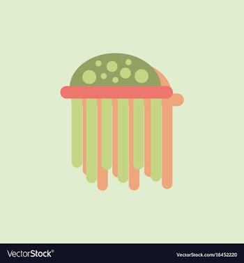 Jellyfish in sticker style vector image