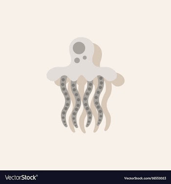 Jellyfish in sticker style vector image