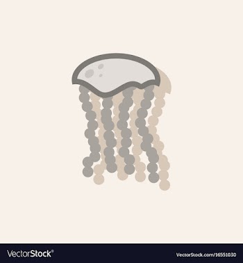 Jellyfish in sticker style vector image