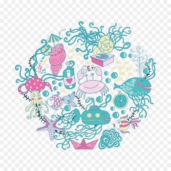 Jellyfish Marine biology Drawing - Cartoon sea biological 