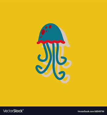 Jellyfish sticker vector image