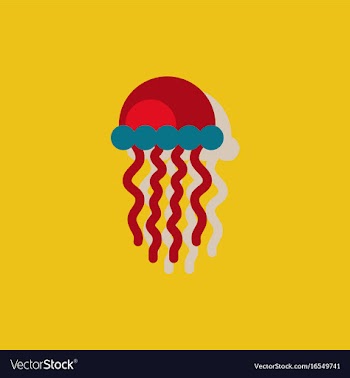 Jellyfish sticker vector image