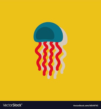 Jellyfish sticker vector image