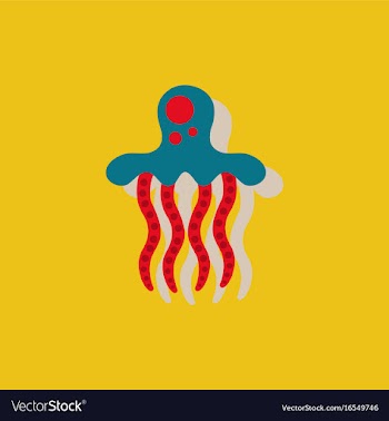 Jellyfish sticker vector image