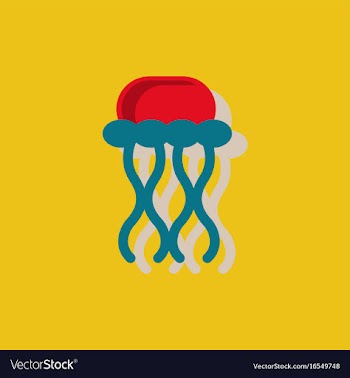 Jellyfish sticker vector image