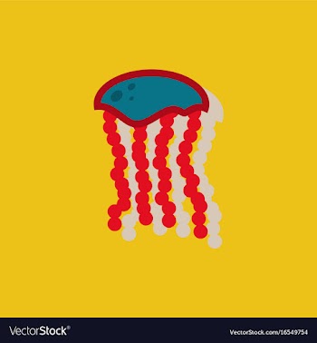 Jellyfish sticker vector image