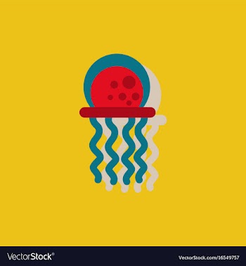 Jellyfish sticker vector image