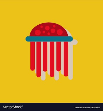 Jellyfish sticker vector image