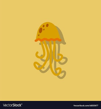 Jellyfish sticker vector image