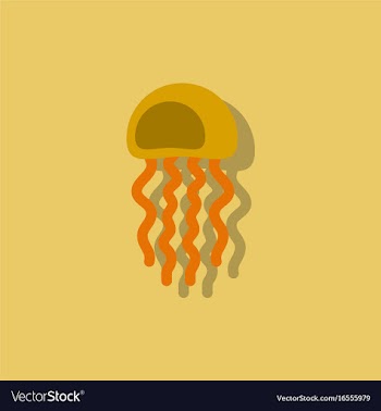 Jellyfish sticker vector image