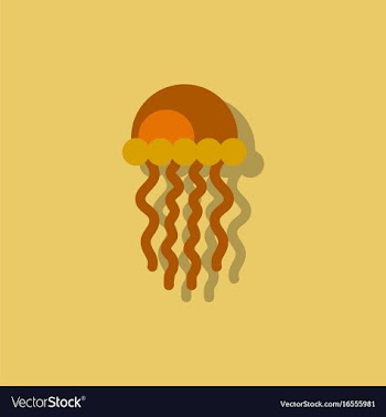 Jellyfish sticker vector image