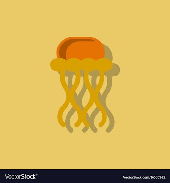 Jellyfish sticker vector image