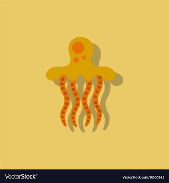 Jellyfish sticker vector image