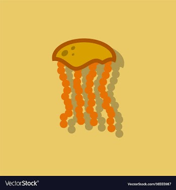 Jellyfish sticker vector image
