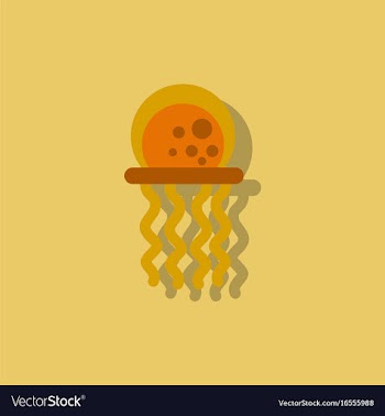 Jellyfish sticker vector image