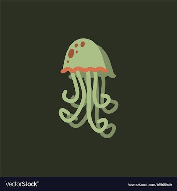 Jellyfish sticker vector image