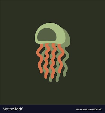 Jellyfish sticker vector image