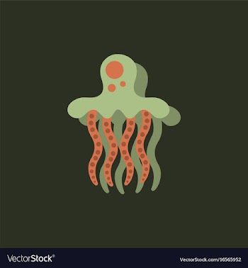 Jellyfish sticker vector image