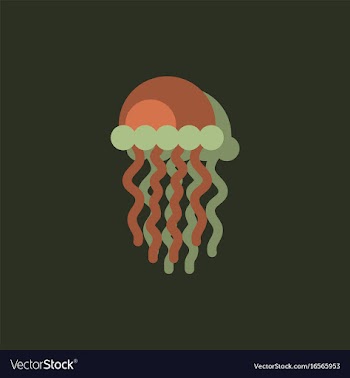 Jellyfish sticker vector image
