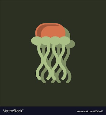 Jellyfish sticker vector image