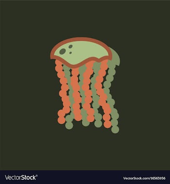Jellyfish sticker vector image