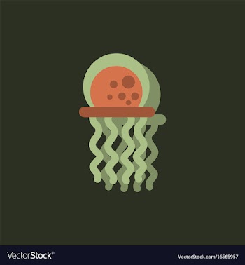 Jellyfish sticker vector image