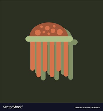 Jellyfish sticker vector image