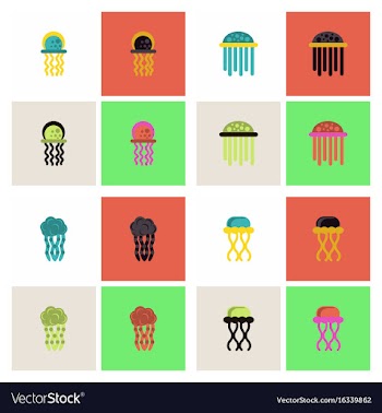 Jellyfish stock collection vector image