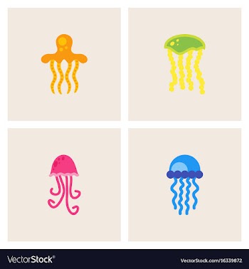 Jellyfish stock collection vector image
