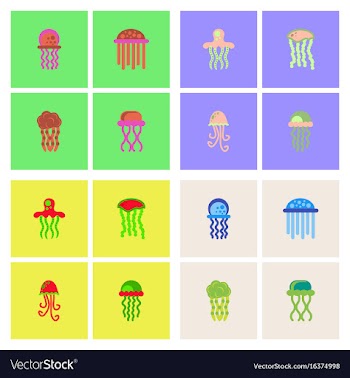 Jellyfish stock collection vector image