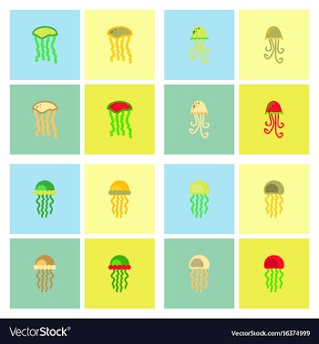 Jellyfish stock collection vector image