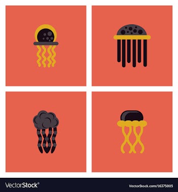 Jellyfish stock collection vector image