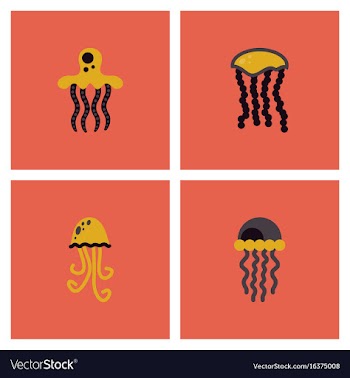 Jellyfish stock collection vector image